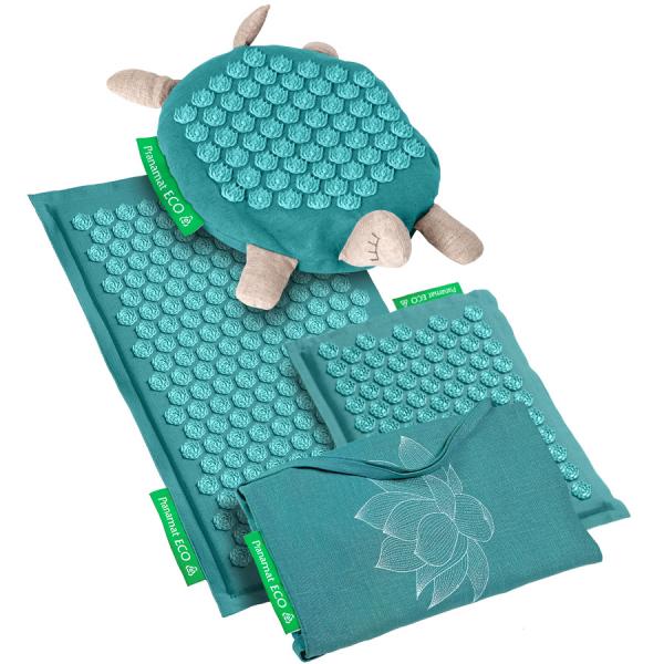 Esterilla + Tortuga de masaje + Esterilla Mini + Bolso XL Turquesa Turquesa